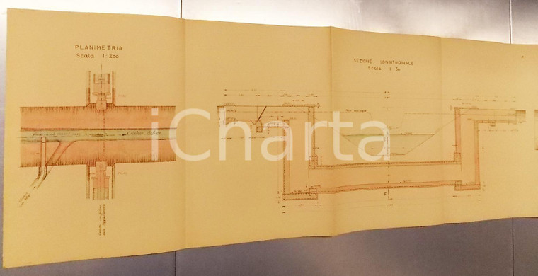 1940 ca BRONI Derivazione OLONETTA nel colatore ARFUGO *Sezione longitudinale