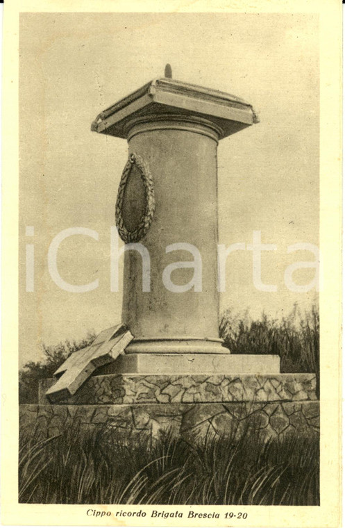 1917 ca SAGRADO (GO) Cippo ricordo Brigata BRESCIA *Cartolina illustrata FP NV