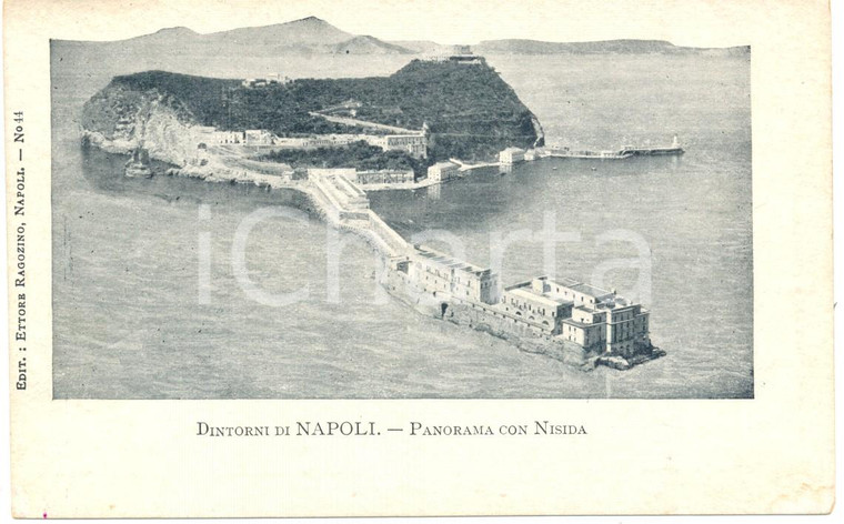 1900 circa NAPOLI Panorama con NISIDA *Cartolina postale RAGOZINO FP NV
