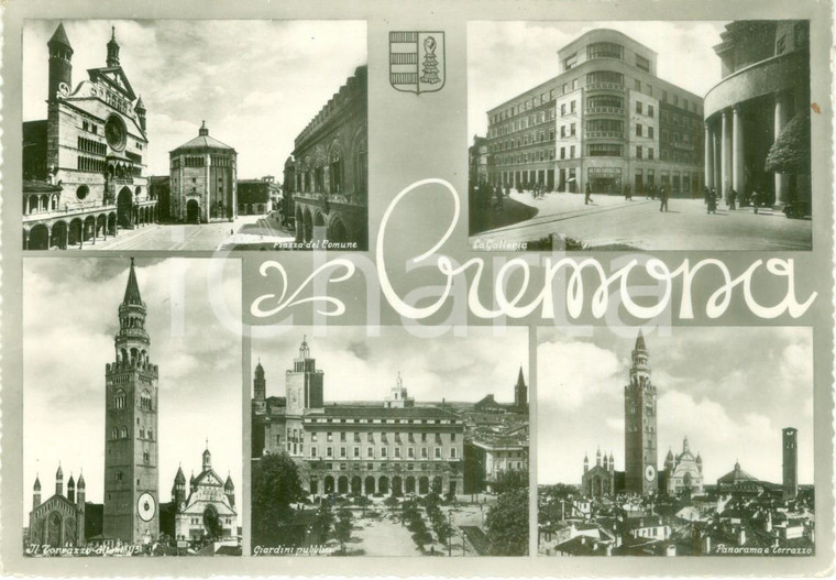 1969 CREMONA Vedutine città Piazza del Comune *Cartolina FG VG