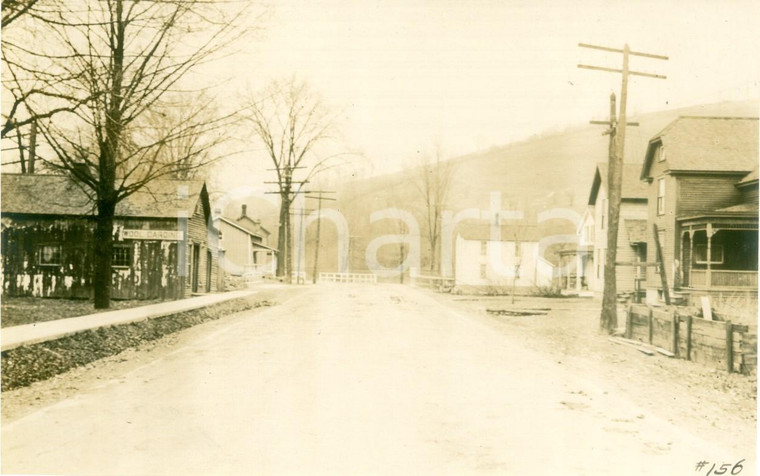 1912 WELLSBORO, PENNSYLVANIA (USA) Strada riasfaltata con edificio WOOL CARDING