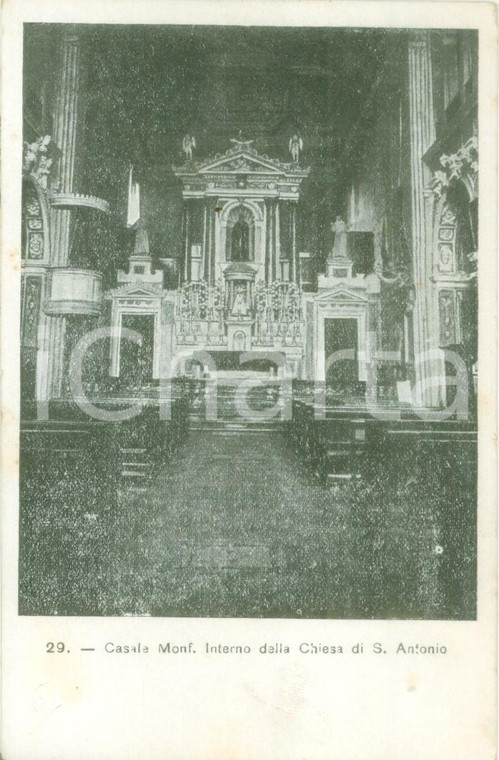 1900 ca CASALE MONFERRATO (AL) Interno Chiesa di SANT'ANTONIO *Cartolina FP NV