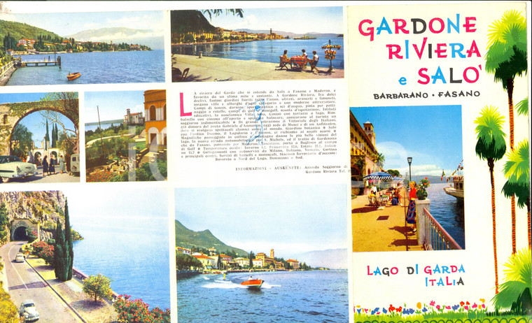 1956 GARDONE RIVIERA/ SALO' (BS) Pieghevole ILLUSTRATO TURISMO VINTAGE