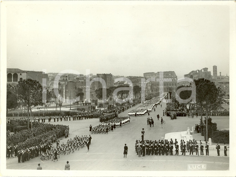 1935 ROMA Via dell'IMPERO - Parata della leva Fascista *Fotografia