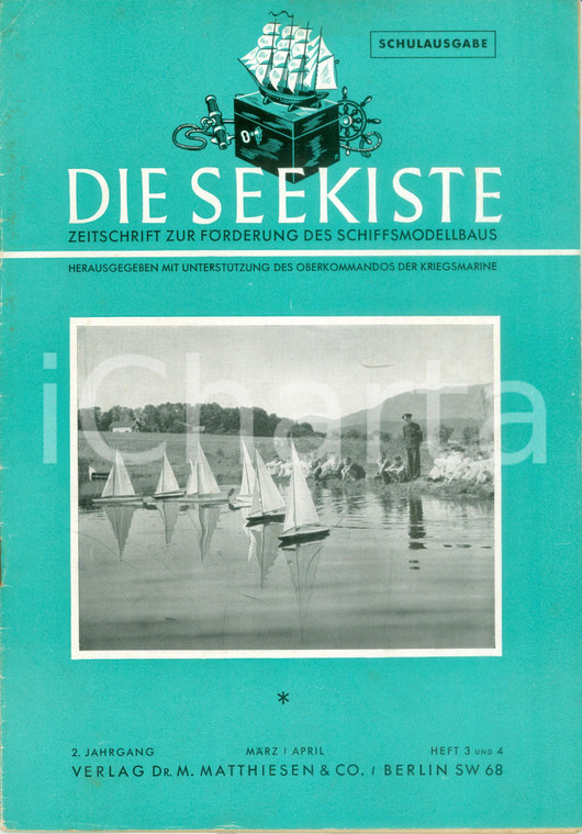 1942 DIE SEEKISTE Rivista modellismo nautico Un veliero *ILLUSTRATO