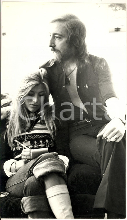 1970 ca COSTUME Marina OCCHIENA e Cristiano MINELLONO fidanzati - Foto 18x30