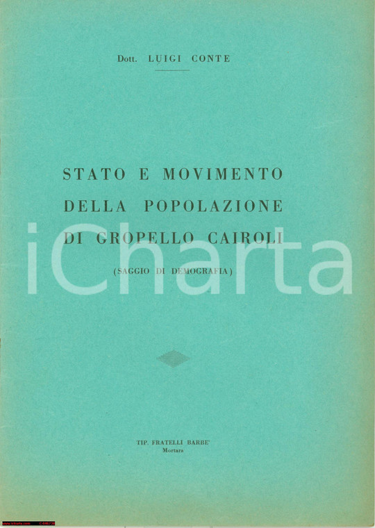 1965 GROPELLO CAIROLI (PV) Stato movimento popolazione