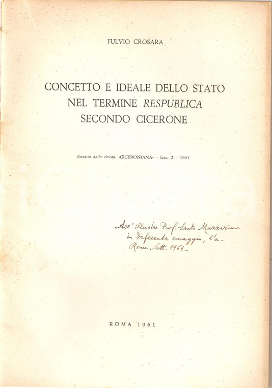 1961 Fulvio CROSARA Il termine respublica in CICERONE