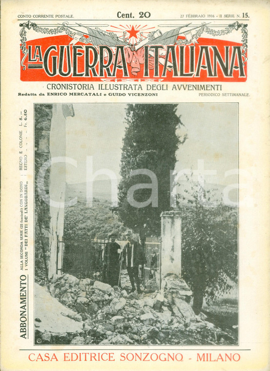1916 LA GUERRA ITALIANA WW1 Le bombe aeree degli ZEPPELIN *Rivista ILLUSTRATA