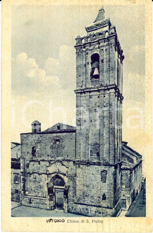 1938 ISTONIO / VASTO (CH) Esterno della chiesa di SAN PIETRO *Cartolina FP NV