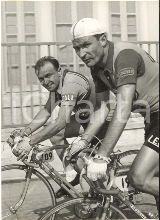 1954 CICLISMO MILANO-SANREMO Giancarlo ASTRUA e Giorgio ALBANI *Foto 13x18