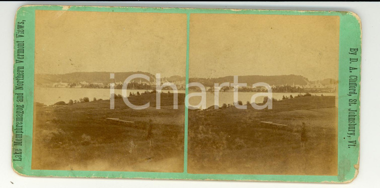 1890 NEWPORT (USA ) View from FARRANT'S POINT Lake MEMPHREMAGOG - Stereoscopy
