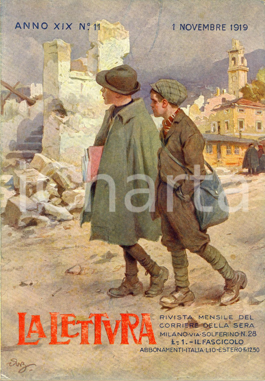 1919 LA LETTURA Piero CALAMANDREI su liberazione di Trento Rivista Anno XIX n°11