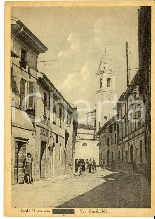 1950 ca ISOLA DOVARESE (CR) Via Garibaldi *Cartolina postale FG NV