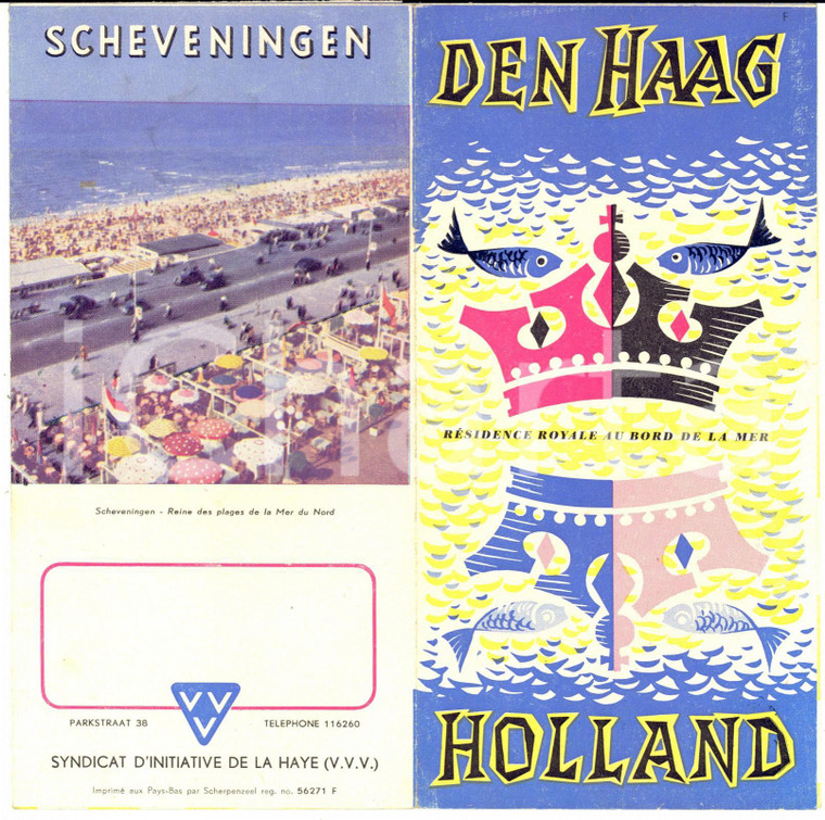 1956 HOLLAND DEN HAAG - SCHEVENINGEN Ville et plage - Pieghevole FRANCAIS