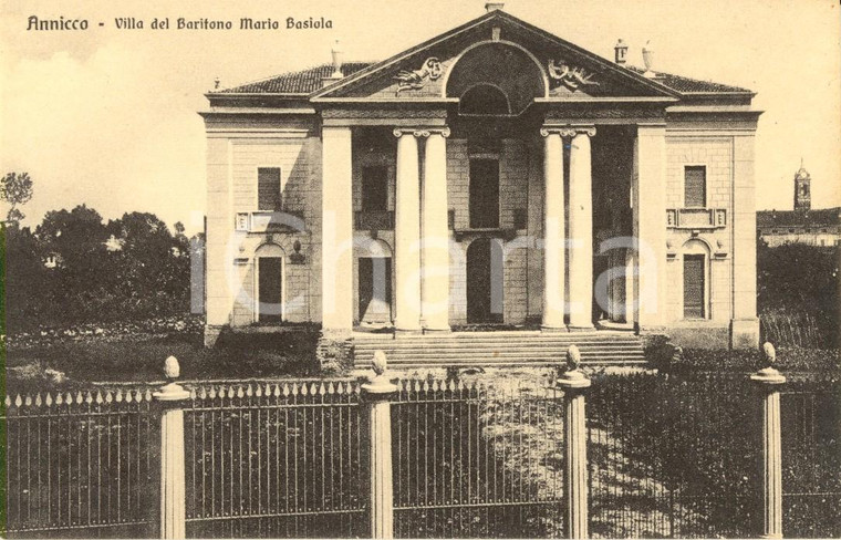 1920 ca ANNICCO (CR) Villa del baritono Mario BASIOLA *Cartolina postale FP NV