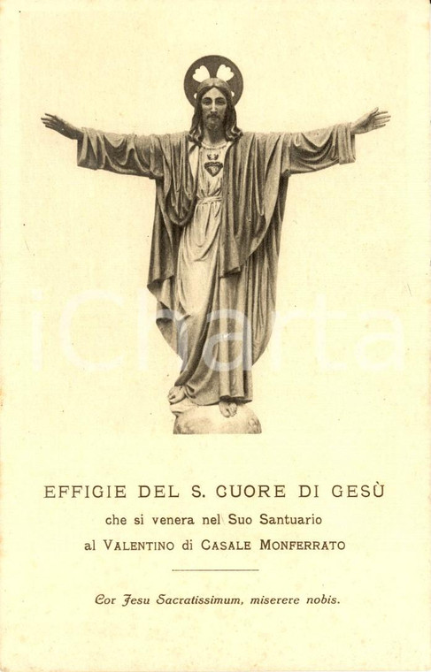 1930 ca CASALE MONFERRATO Statua al Santuario SACRO CUORE di GESU' *Cartolina NV