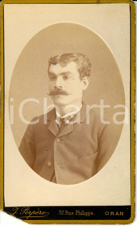 1880 ca ORAN (Algeria) Ritratto di gentiluomo *Foto PERPERE
