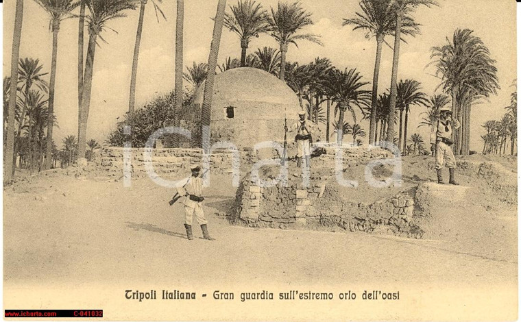 1930 ca TRIPOLI (LIBIA) La Guardia coloniale dell'oasi