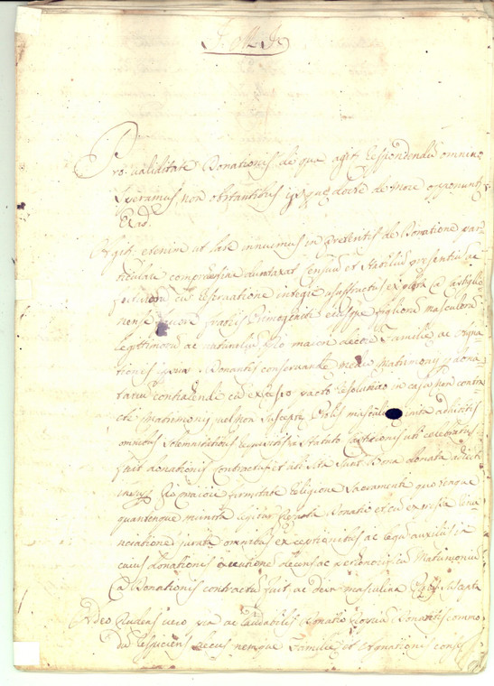 1780 ca AREZZO Validità della donazione di Rodolfo BEROARDI Manoscritto 40 pp.