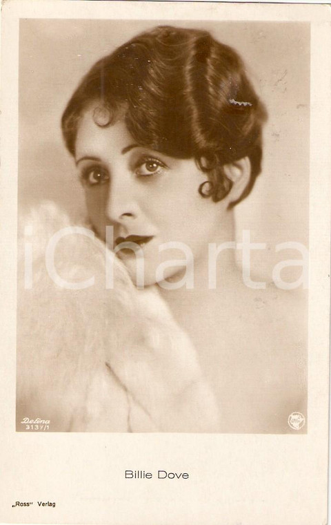 1928 CINEMA Actress Billie DOVE Portrait *Cartolina FP VG