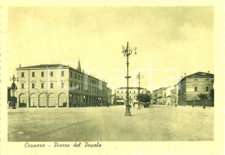 1940 ca COPPARO (FE) Veduta Piazza del Popolo *Cartolina animata FG NV