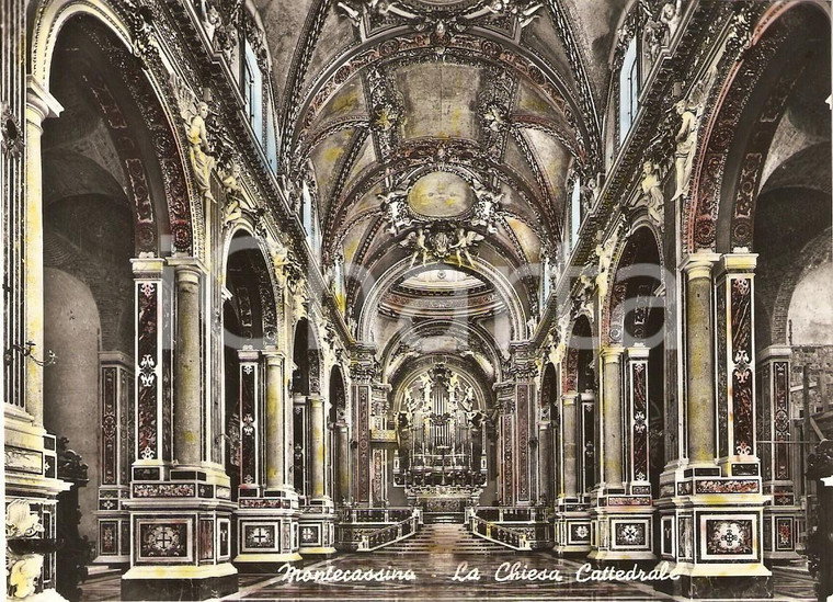 1950 ca MONTECASSINO (FR) Interno della Chiesa Cattedrale *Cartolina FG NV