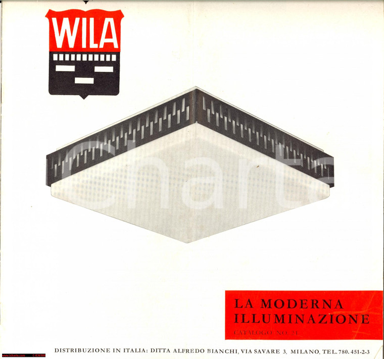 1960 ca MILANO Ditta WILA La moderna illuminazione - Catalogo n° 21 ILLUSTRATO