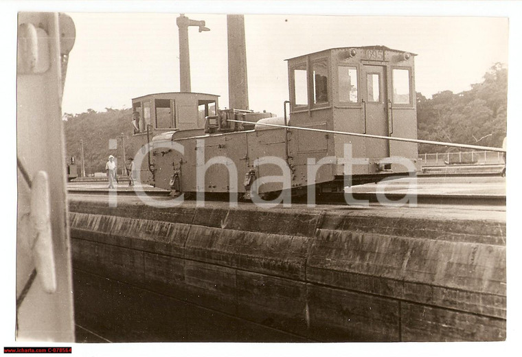 1939 Panama Canal - electric locomotive at Lock *Photo