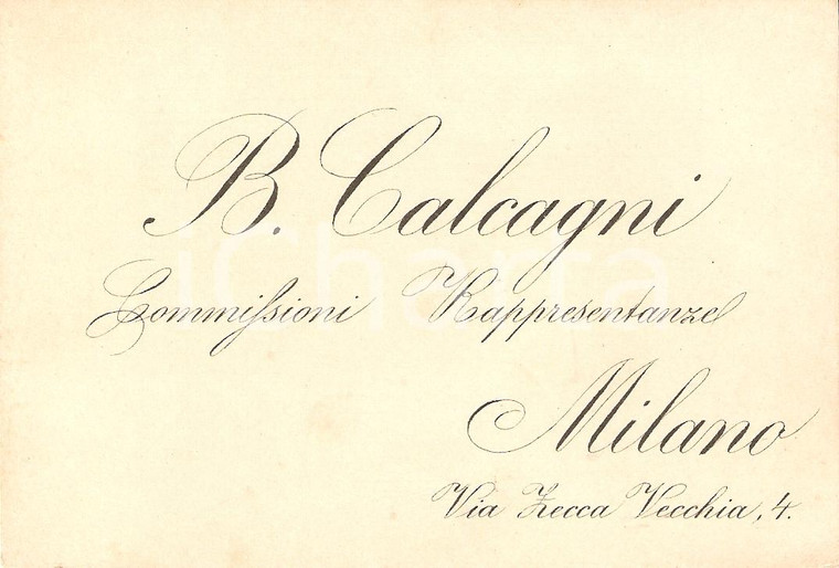 1930 ca MILANO Commissioni Rappresentanze B. CALCAGNI