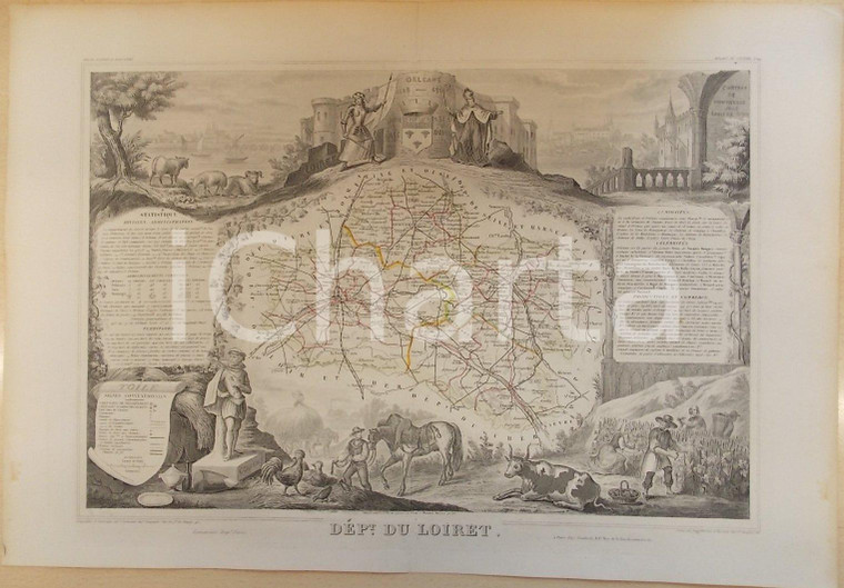 1861 PARIS Atlas National de la France illustré - Département du LOIRET n° 44