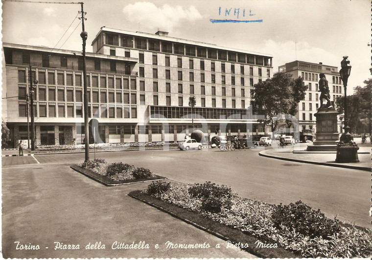 1963 TORINO Piazza della Cittadella e monumento a Pietro MICCA *Cartolina FG VG