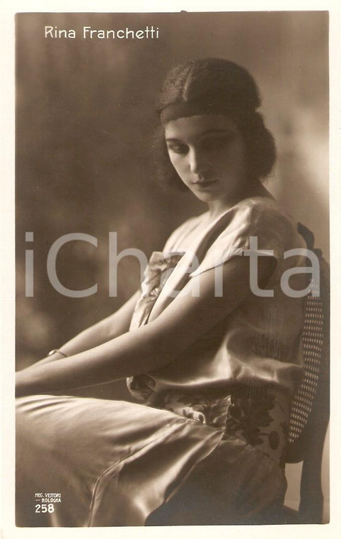 1930 ca CINEMA Attrice Rina FRANCHETTI Ritratto Cartolina FP NV