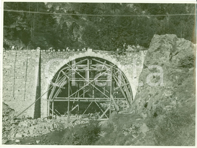 1933 MASSELLO (TO) Costruzione ponte torrente GERMANASCA *Fotografia