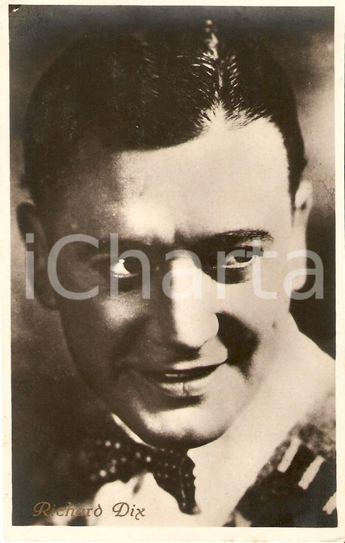 1930 ca CINEMA Attore Richard DIX Ritratto con papillon *Cartolina FP NV