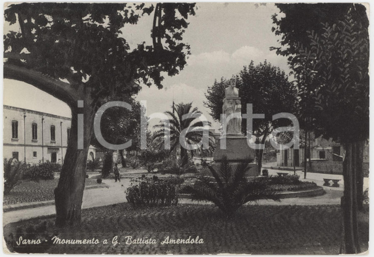 1950 ca SARNO Monumento a Giovanni Battista Amendola - Cartolina FG VG