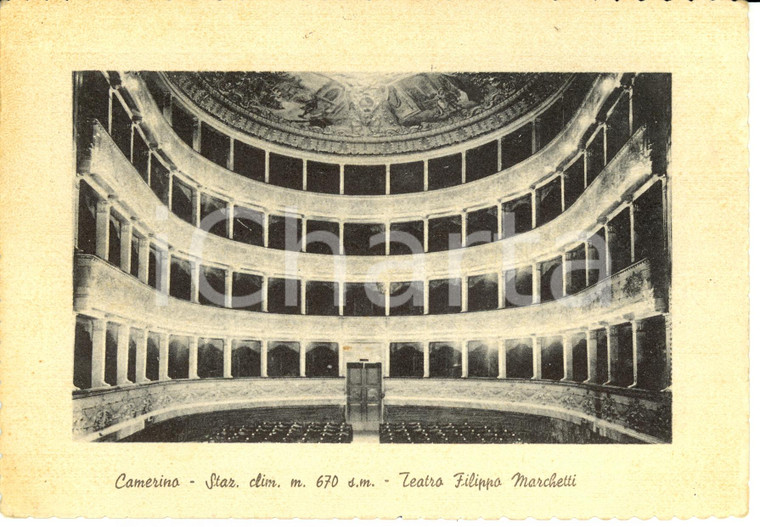 1969 CAMERINO (MC) Teatro Filippo Marchetti *Cartolina postale FG VG