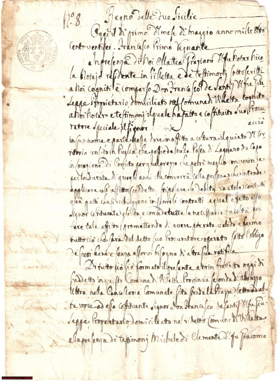 1826 LAGNANO (FG) Terre DE SANCTIS Locazione di CORNITO