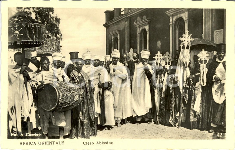 1940 ca ASMARA (ERITREA) AOI COSTUMI Clero Abissino con paramenti tipici *FP NV