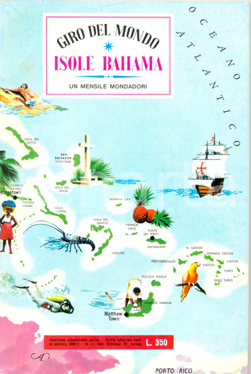 1966 ISOLE BAHAMA della collana di monografie GIRO DEL MONDO editore MONDADORI