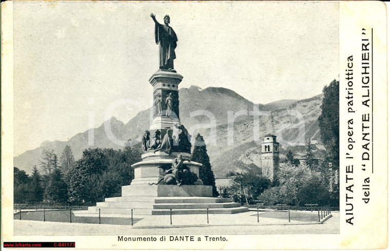 1915 GENOVA Società DANTE ALIGHIERI Monumento Trento