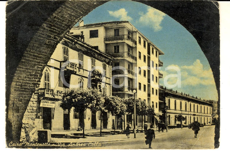 1955 CAIRO MONTENOTTE (SV) Via Andrea COLLA *Cartolina postale ANIMATA FG