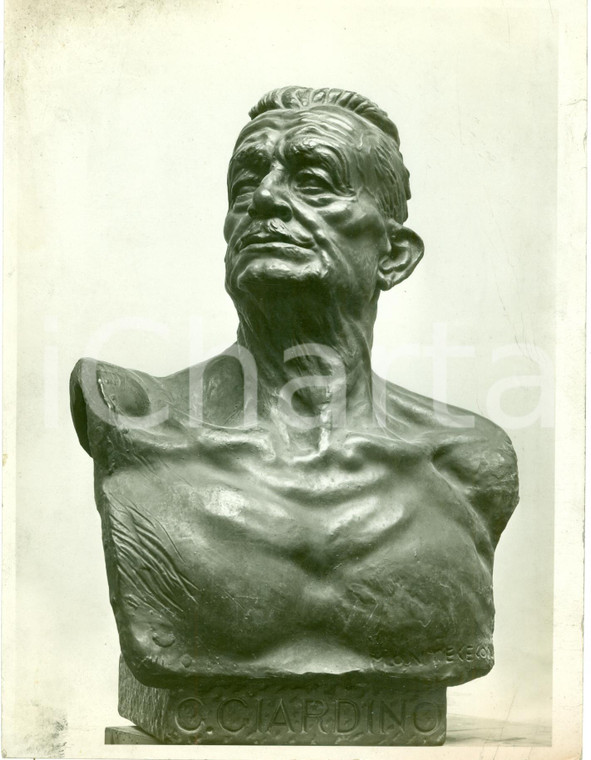 1930 ca MILANO Scultore Mario CECONI DI MONTE CECON Busto Gaetano GIARDINO *Foto