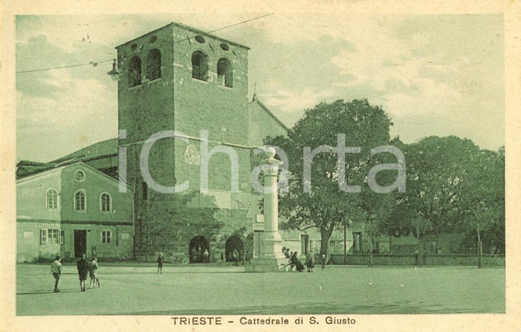 1928 TRIESTE Veduta della cattedrale di SAN GIUSTO *Cartolina ANIMATA FP VG