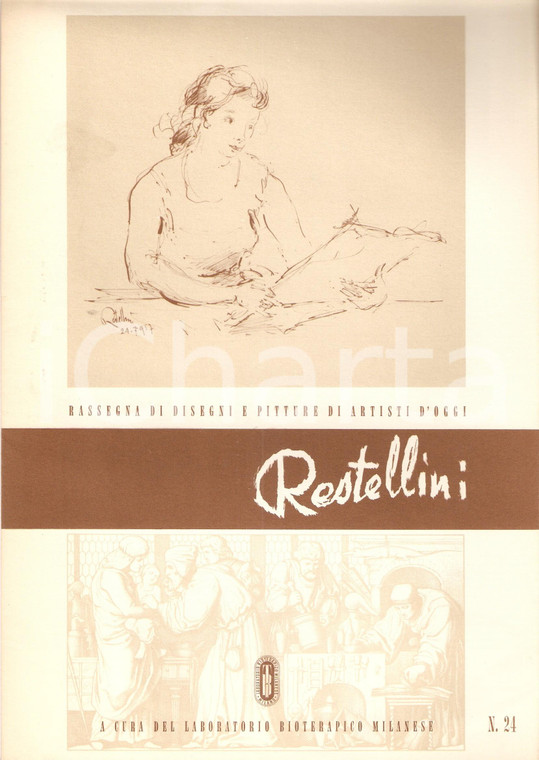 1959 MILANO Laboratorio bioterapico milanese - Pittore Piero RESTELLINI 3 stampe