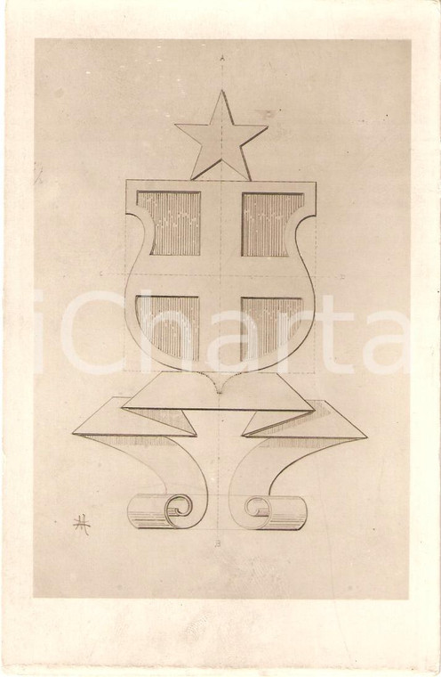 1920 ca BIELLA Prof. N. MUTTINI Corso disegno ornamentale *Cartolina FP NV