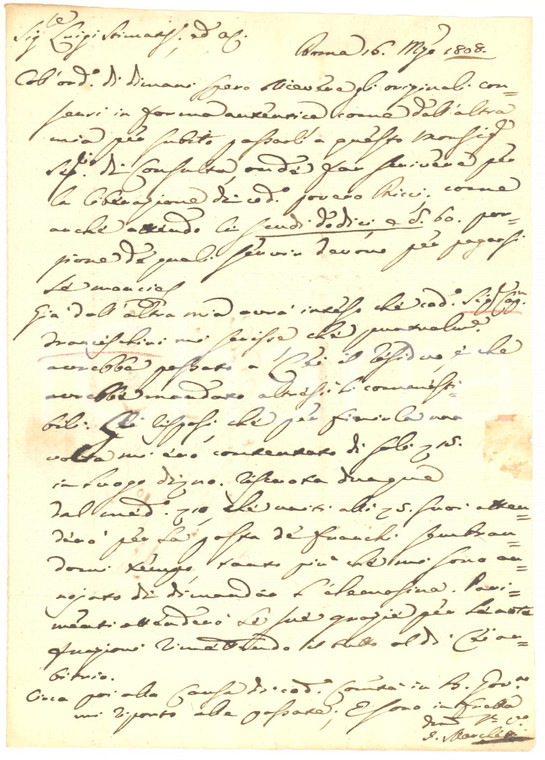 1808 ROMA Intercessione avvocato MARCHETTI per detenuto RICCI *Lettera