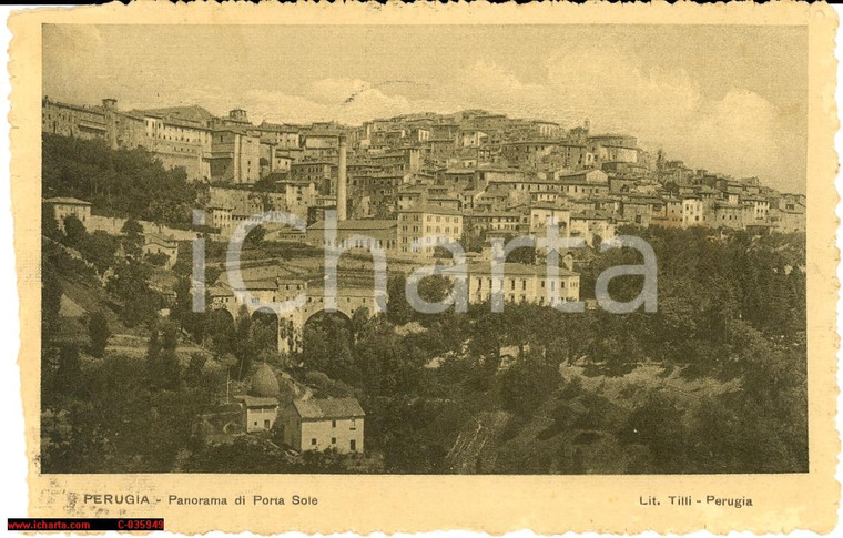 1915 Perugia - Panorama di Porta Sole
