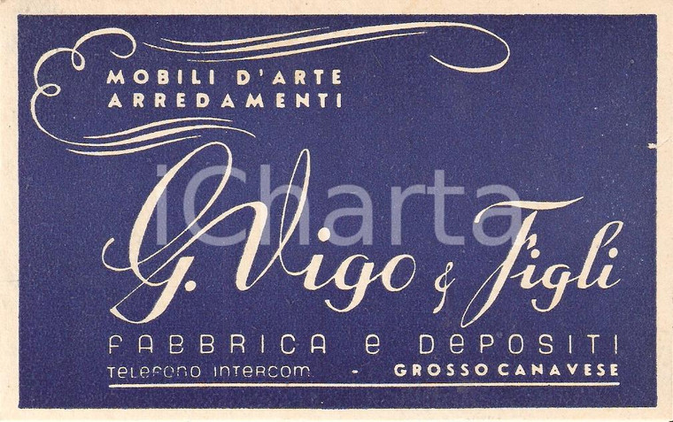 1940 GOSSO CANAVESE arredamenti G. VIGO & Figli