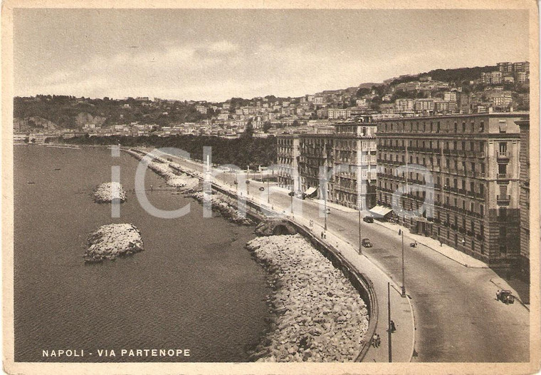 1935 ca NAPOLI Via Partenope Panorama *Cartolina FG NV